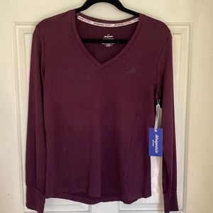 Aeropostale Sport Purple Top Shirt Long-sleeved V-neck NWT